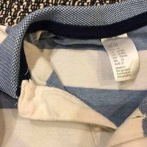 3/$15 H&M Baby Striped Polo Shirt 6-9 mo - Picture 5 of 11
